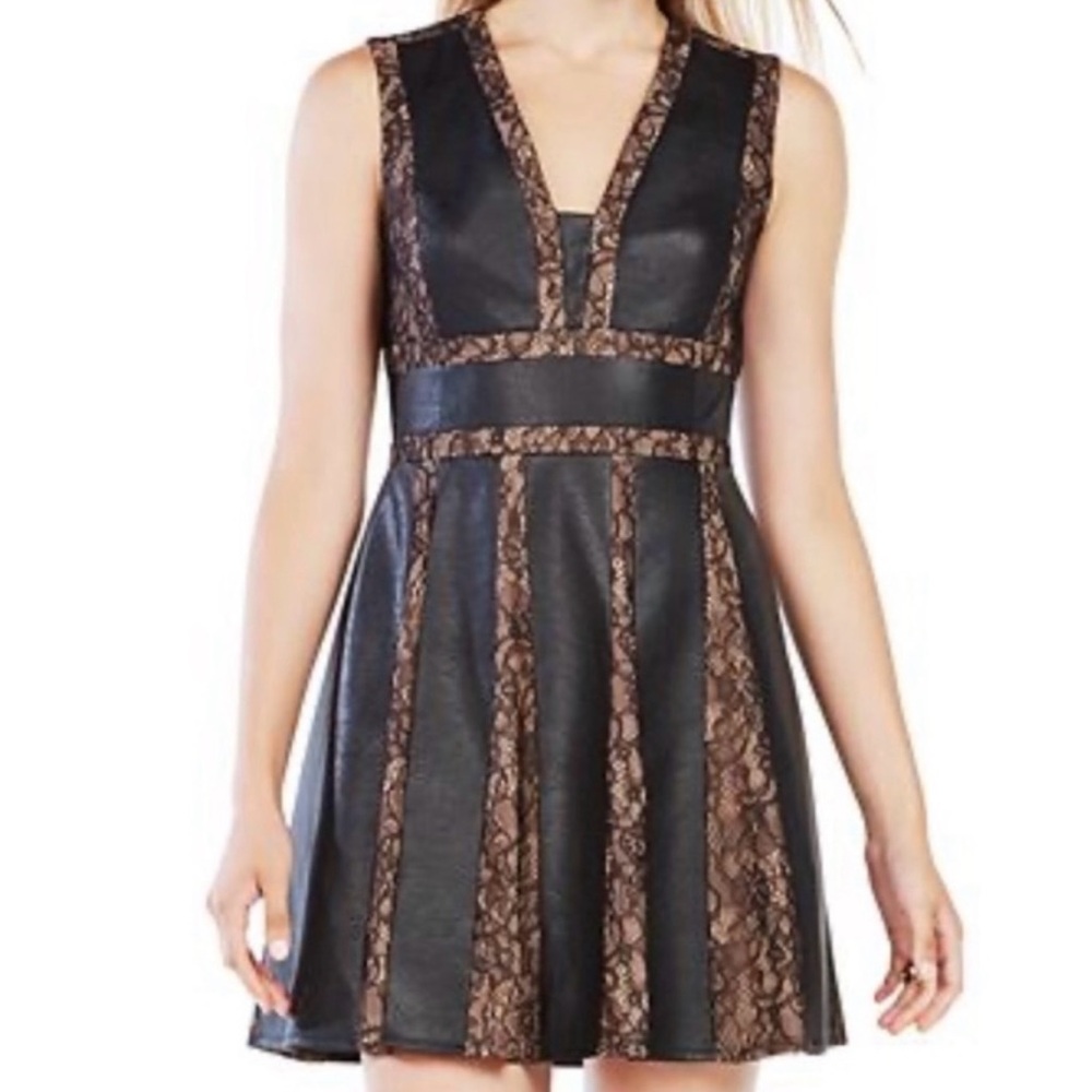Elegant Black and Brown Lace Dress